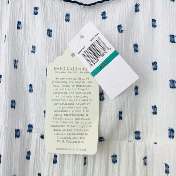 New! B.O.G Collective Band of Gypsies Touch the Sky Dot Woven Maxi Tiered Dress - Picture 10 of 12